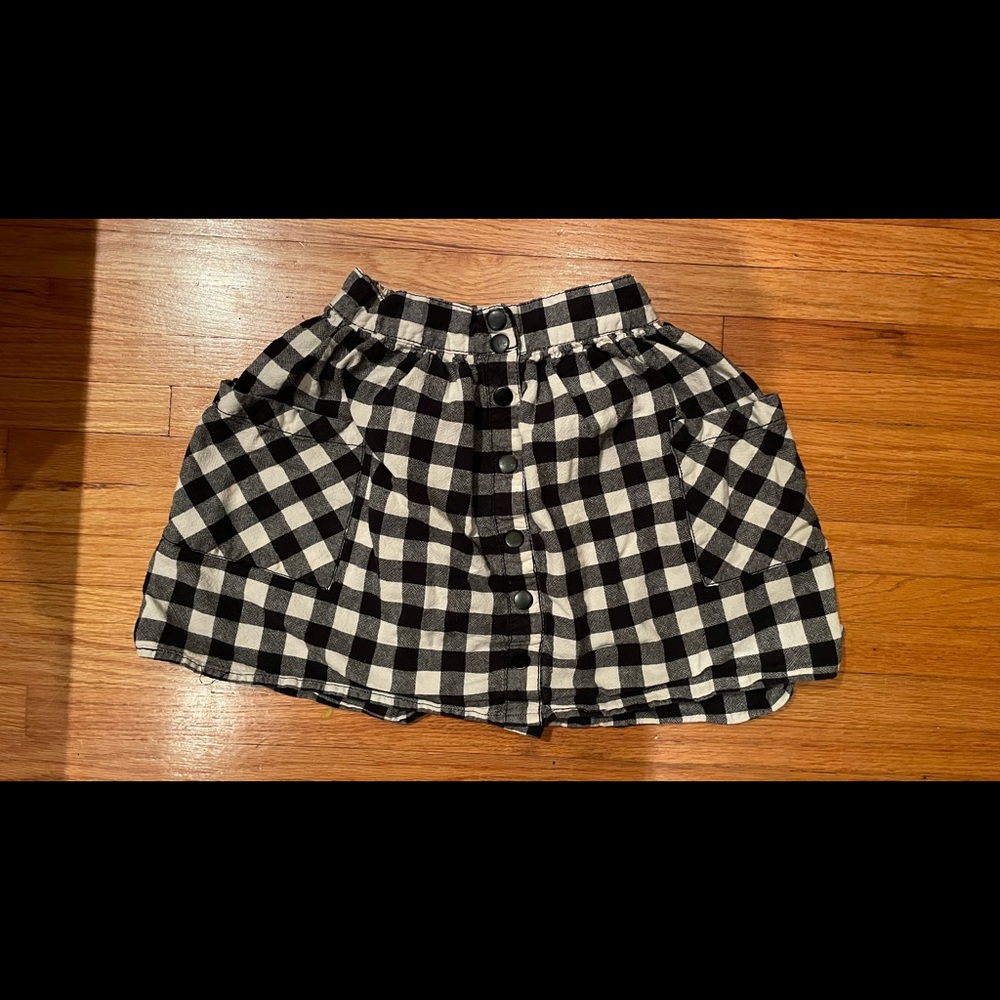 Black and White Checkered Skirt - Girl’s
